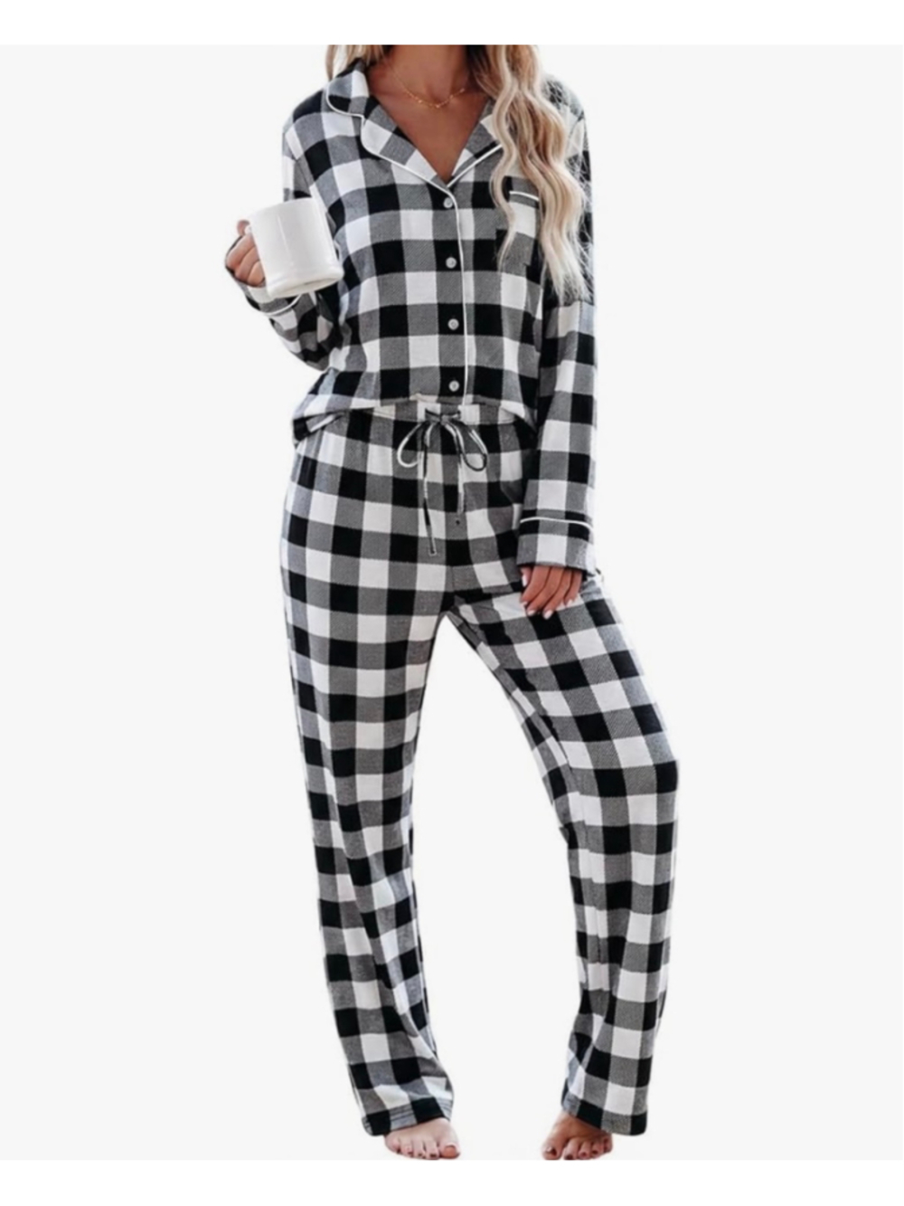 NEW Pajama Sets Long Sleeve Button Down Soft Knit Sleepwear 2 Pc Lounge Set 2X